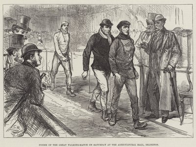 Finish of the Great Walking-Match on Saturday at the Agricultural Hall, Islington by Sir John Charles Robinson